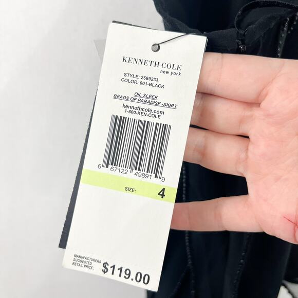 VTG Kenneth Cole Beads of Paradise Black Silk Beaded Skirt 4 Flirty Feminine NWT - Picture 5 of 7